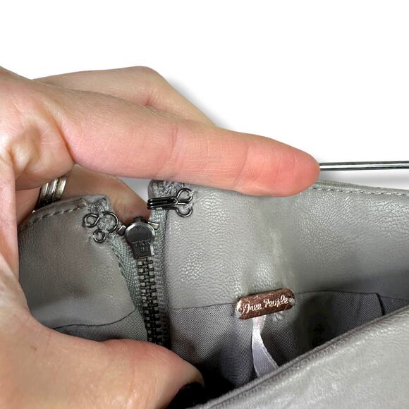 Free People NWT Modern Femme Hemp Gray Vegan Suede Mini Skirt Size 2 - Picture 6 of 9